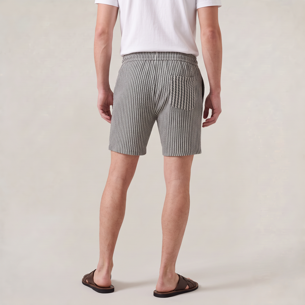 Men’s Striped Knit Drawstring Shorts