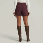 Women’s Solid Skort - High Waist Side Zipper Mini Shorts Skirt
