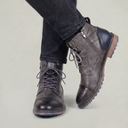 Men’s Rugged Lace Up Ankle Boots - Casual Leather Boots