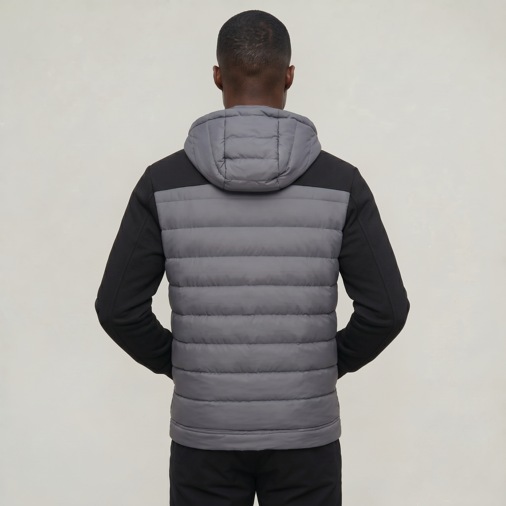 Men’s Quilted Puffer Jacket - Hooded Zip-Up Regular Fit