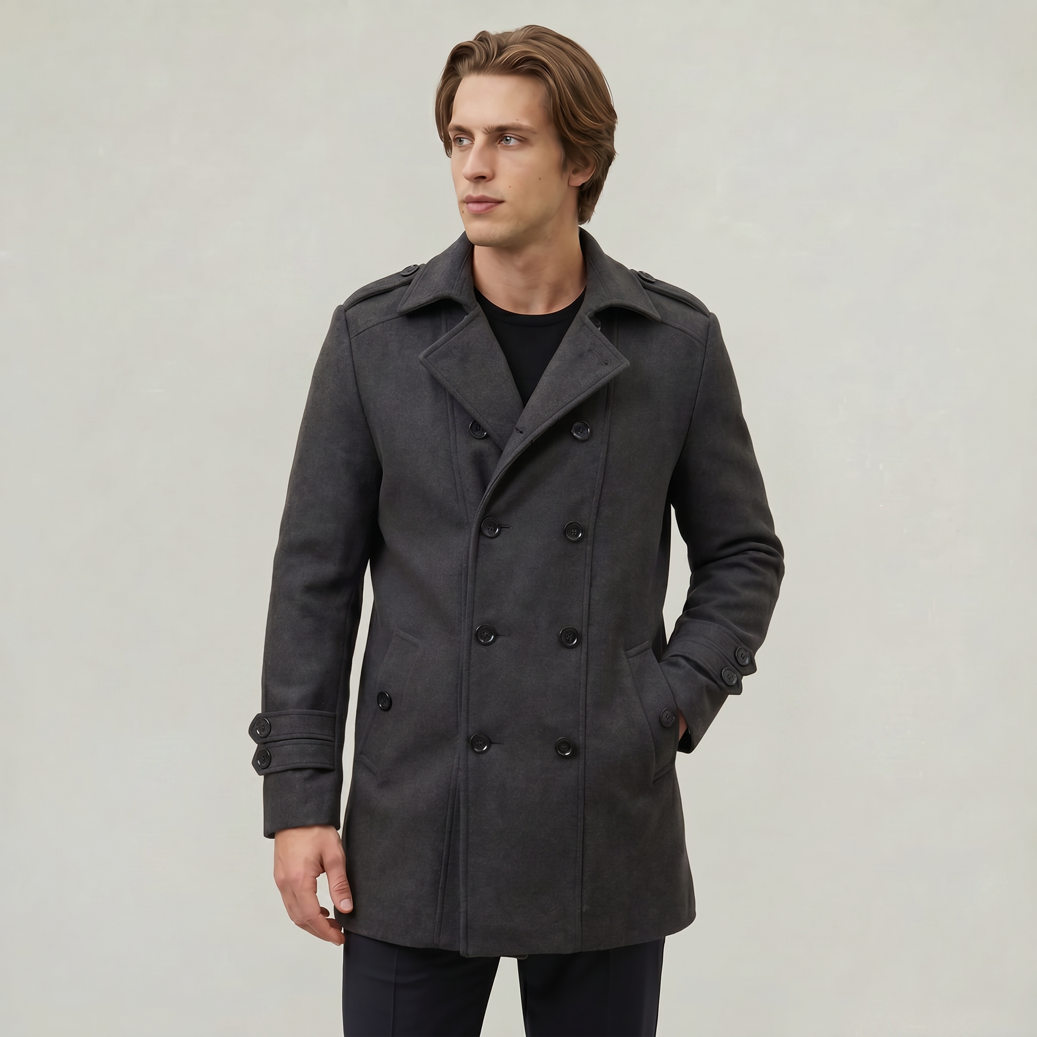 Men’s Lightweight Buttoned Autumn Coat
