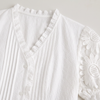 Women’s Button Front Lace Sleeve Midi Dress