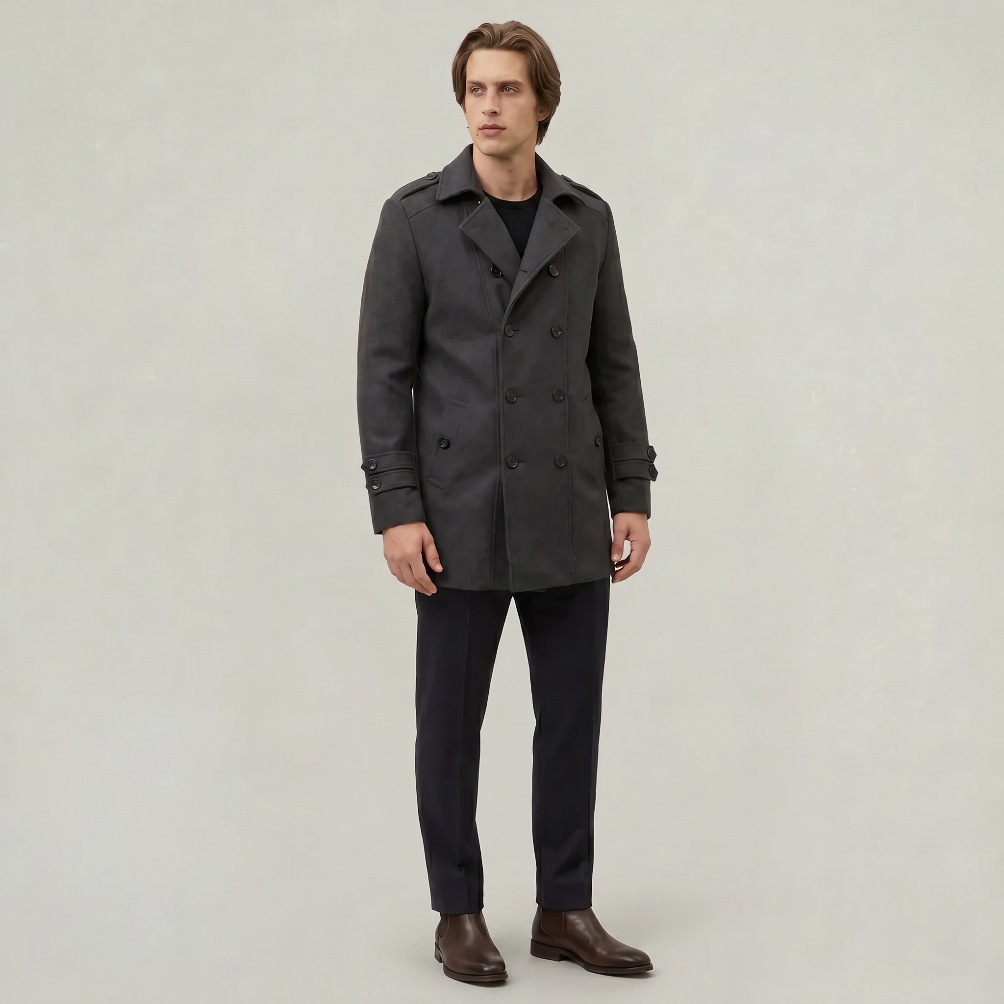 Men’s Lightweight Buttoned Autumn Coat