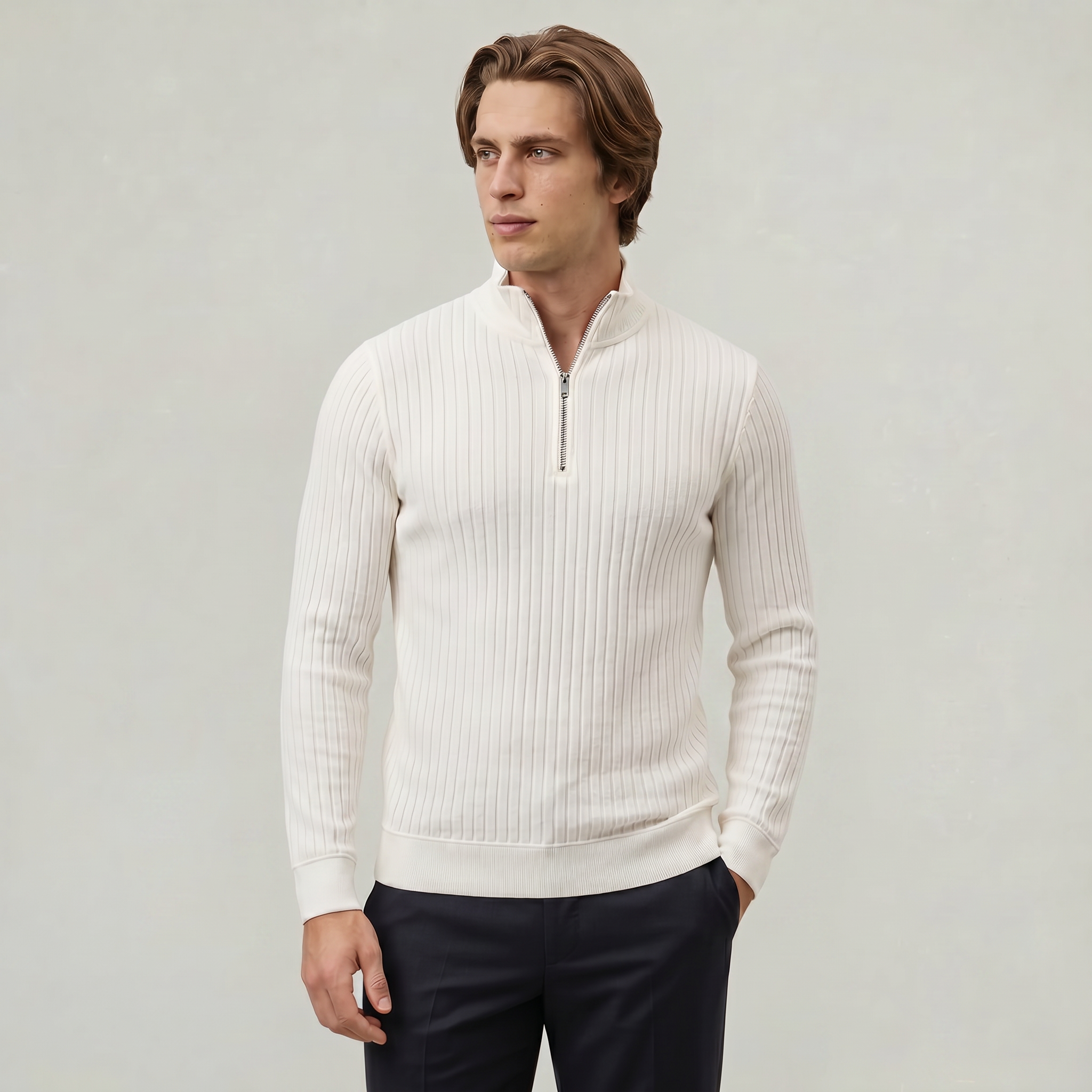 Men’s Quarter Zip Knitted Autumn Jumper