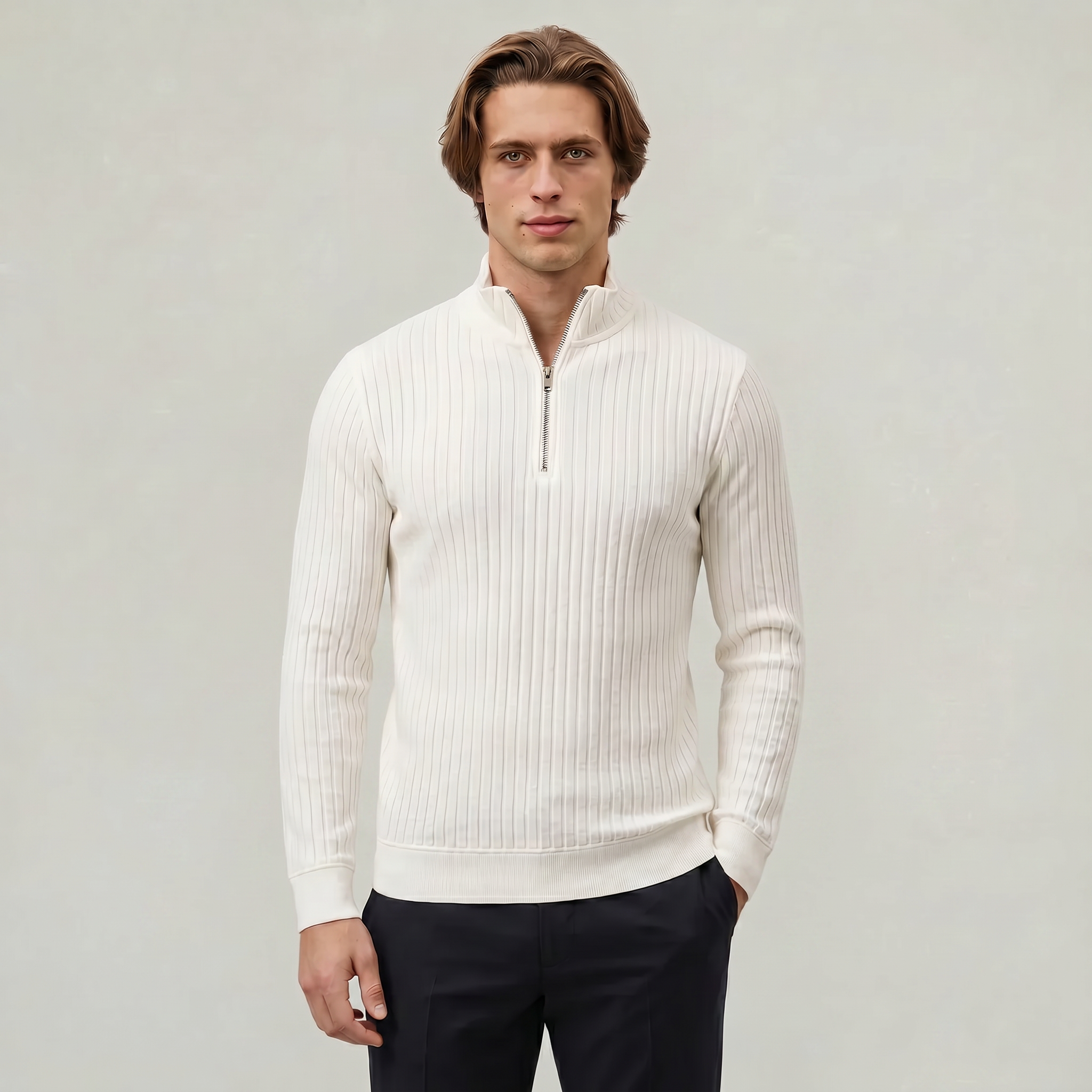 Men’s Quarter Zip Knitted Autumn Jumper