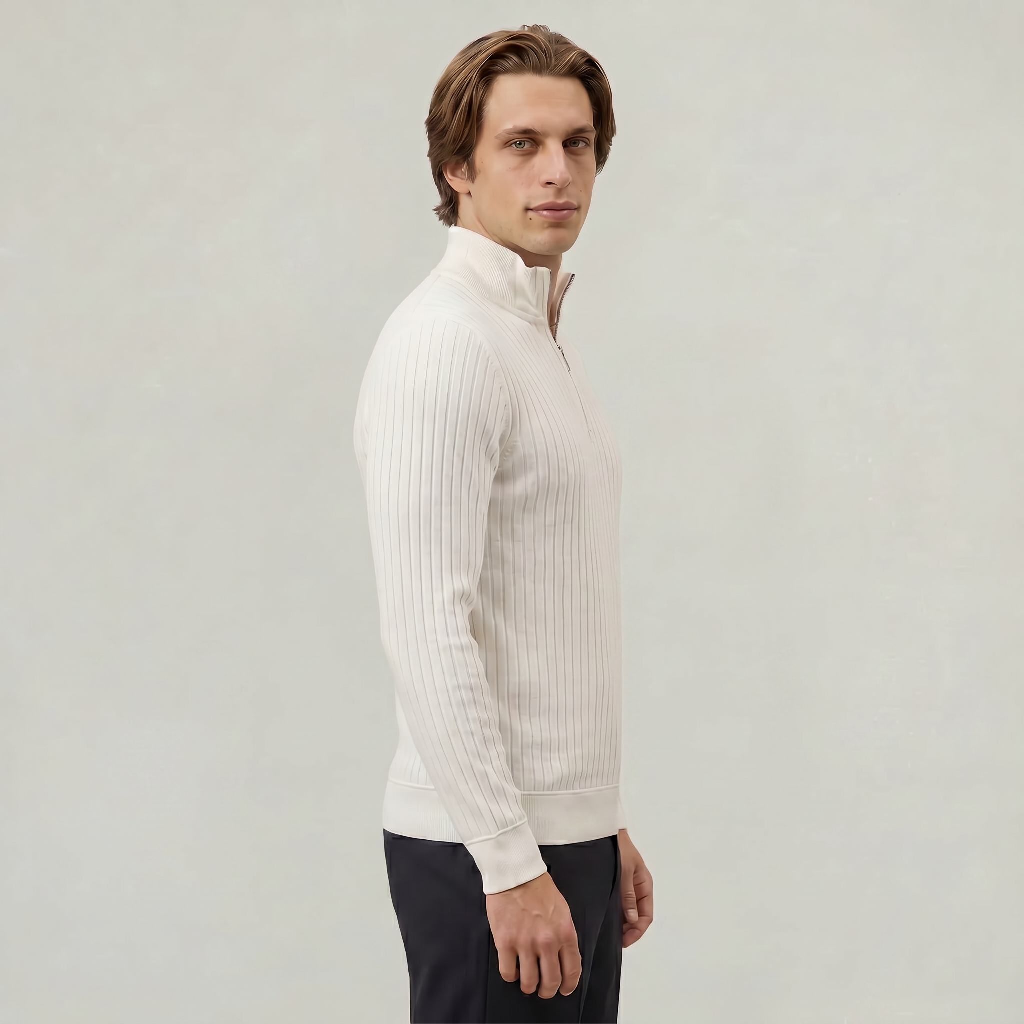 Men’s Quarter Zip Knitted Autumn Jumper