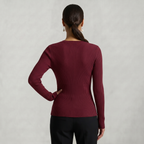 Women’s Long Sleeve Fitted Top - Button Front Slim Fit