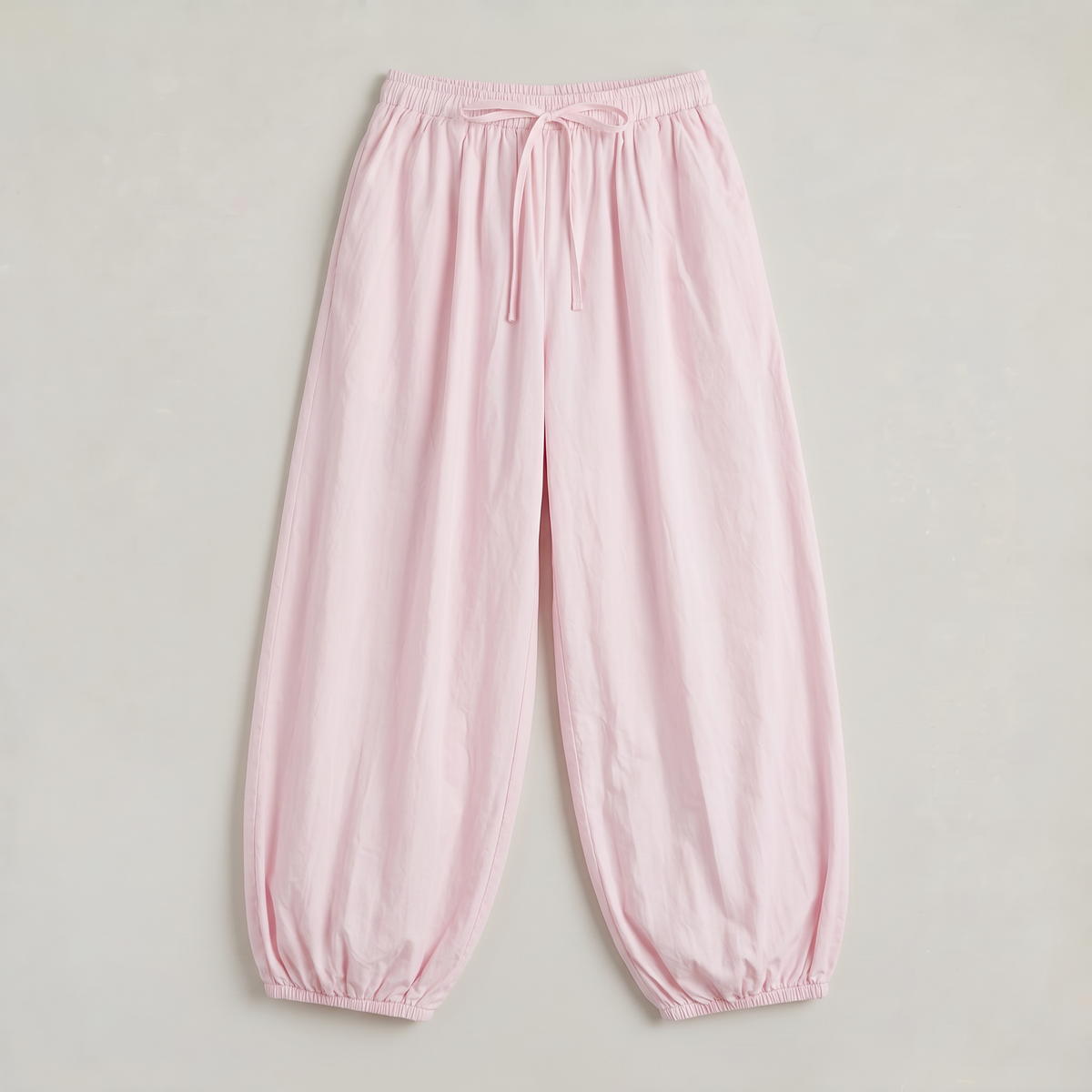 Women’s Cotton Wide Leg Trousers Drawstring Waist