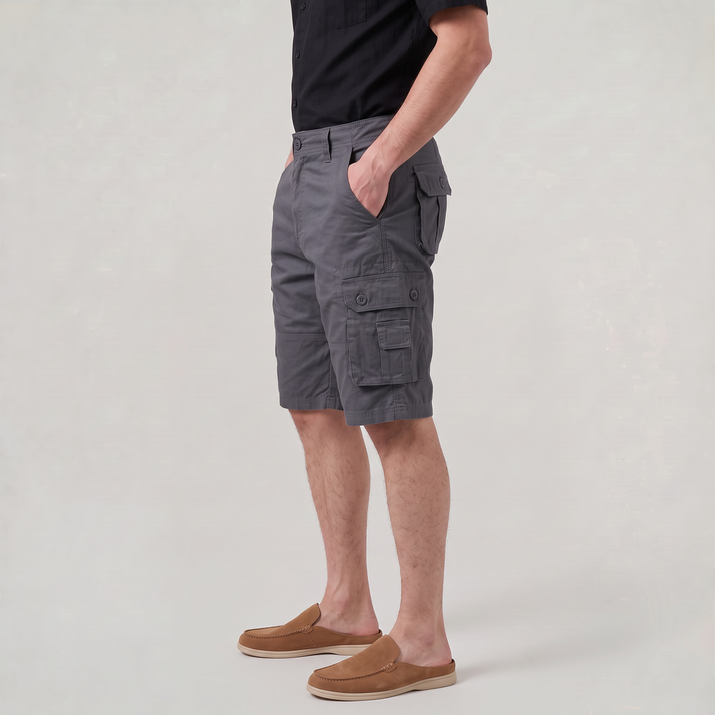 Men’s Cotton Cargo Shorts Bermuda Fit