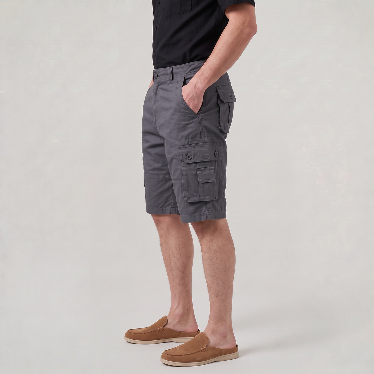 Men’s Cotton Cargo Shorts Bermuda Fit