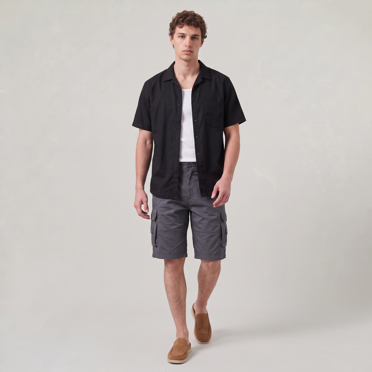 Men’s Cotton Cargo Shorts Bermuda Fit