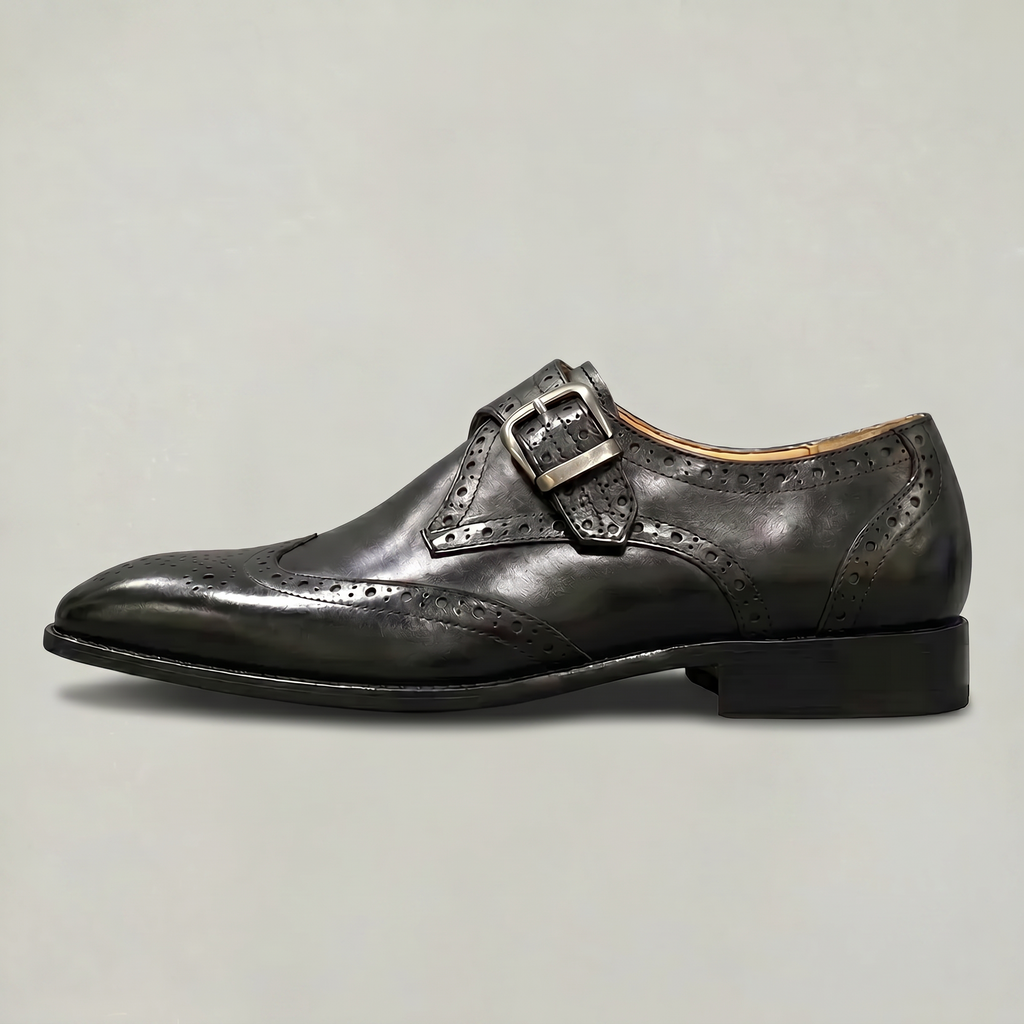 Men’s Wingtip Monk Strap Buckle Shoes
