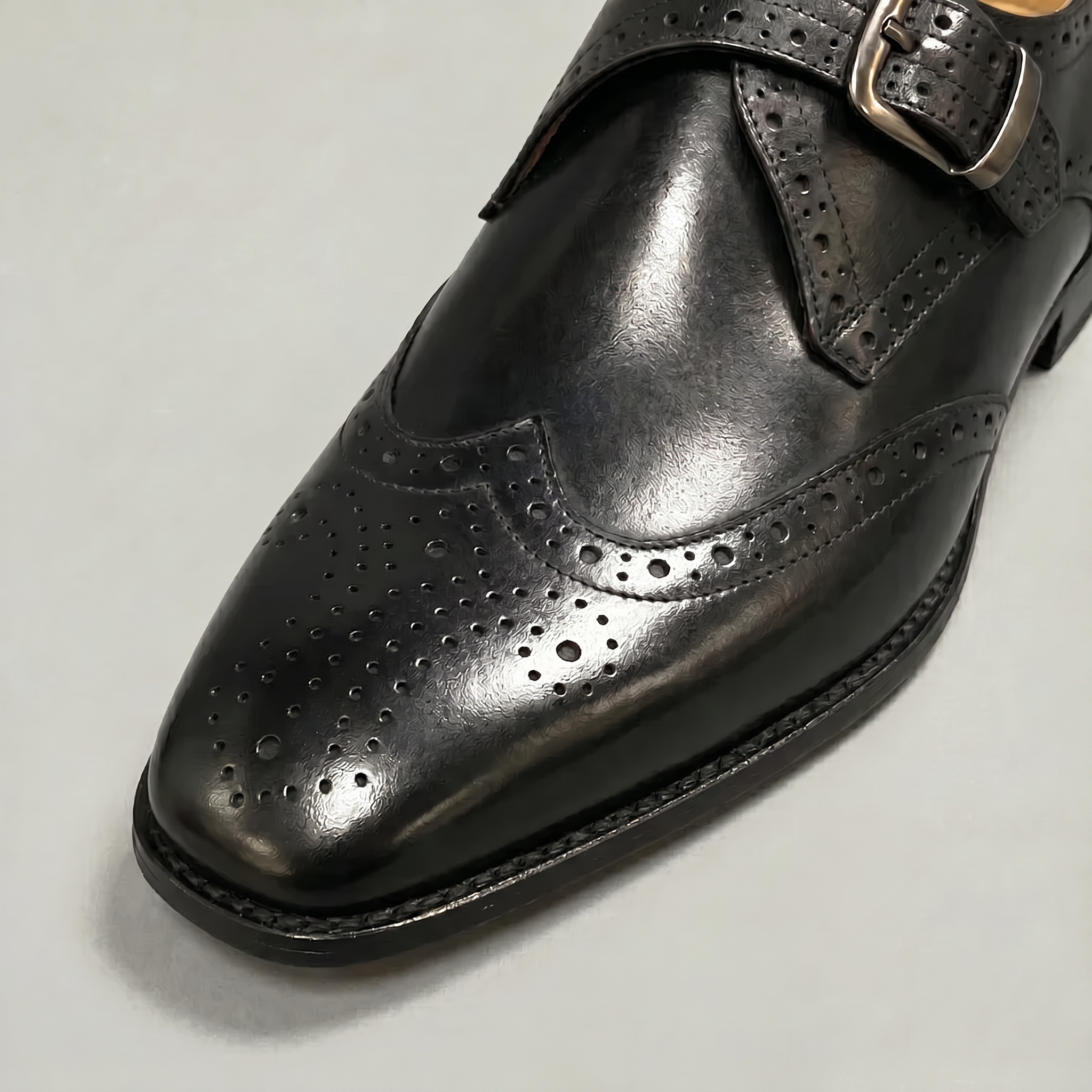 Men’s Wingtip Monk Strap Buckle Shoes