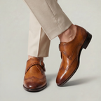 Men’s Wingtip Monk Strap Buckle Shoes