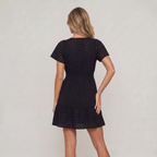 Women’s Eyelet Lace Short Sleeve Mini Dress