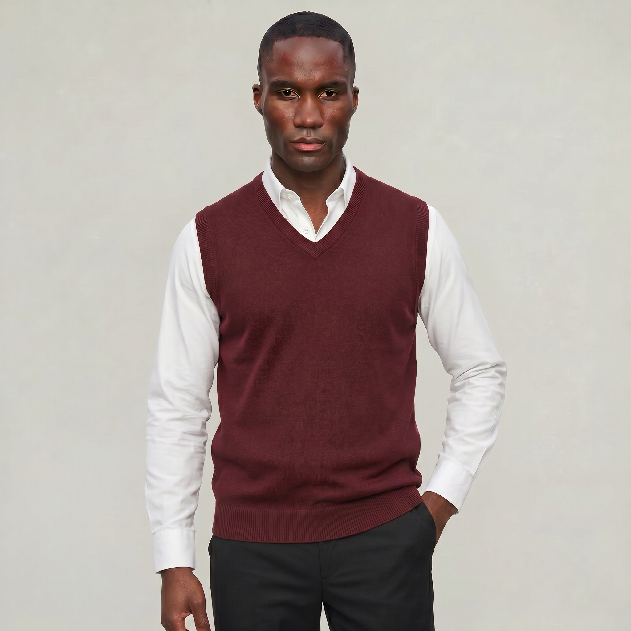 Men's Knit Spencer Vest – Sleeveless V-Neck Jumper