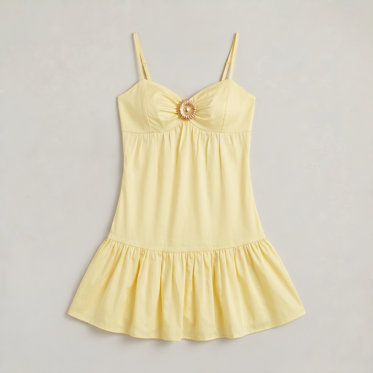 Women’s Ruched Bust Spaghetti Strap Mini Dress
