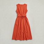 Women’s Midi Dress Tie Waist Sleeveless