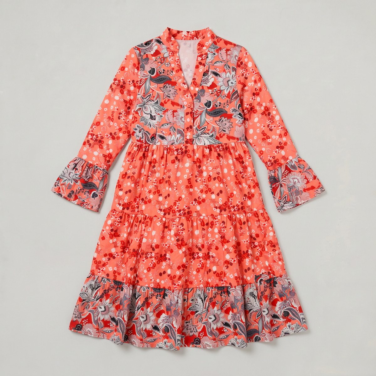 Women’s Floral Tiered Midi Dress