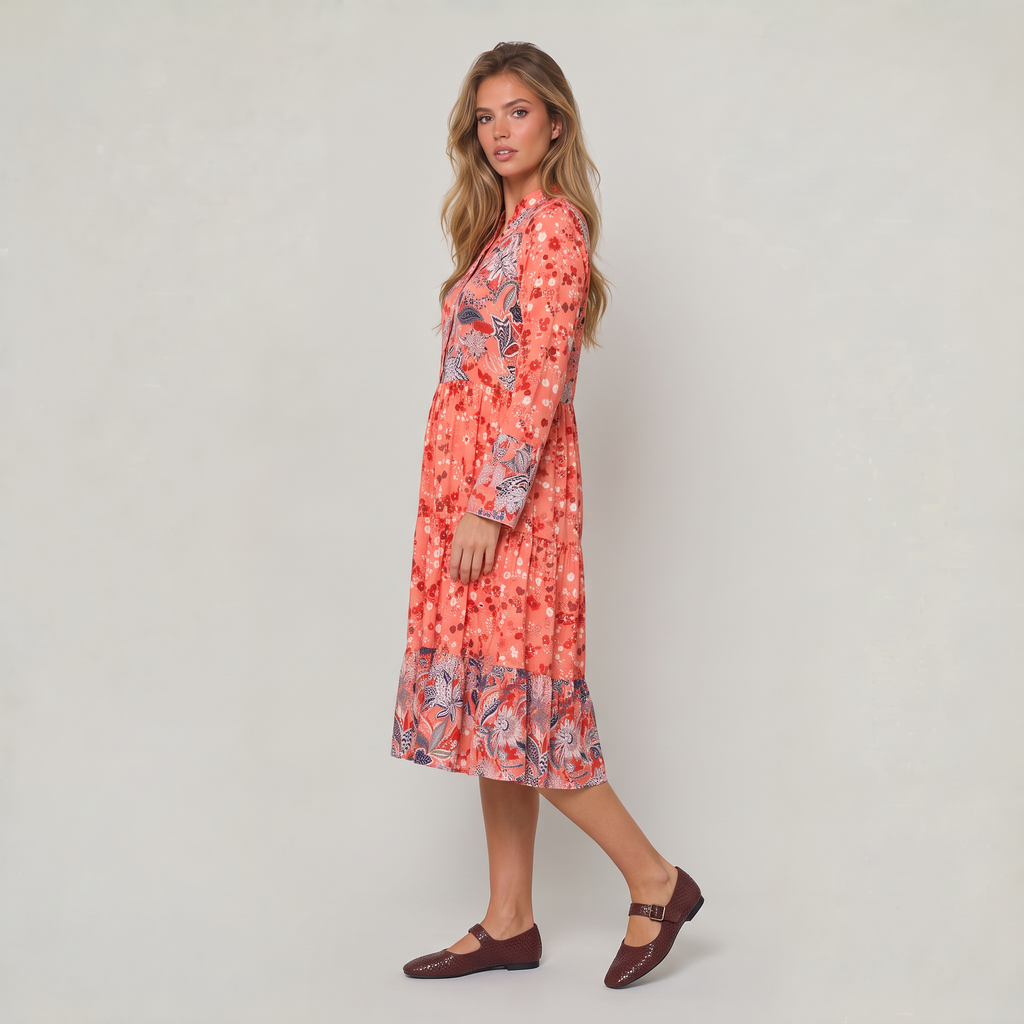 Women’s Floral Tiered Midi Dress