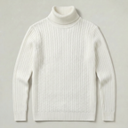 Men’s Cable Knit High-Neck Sweater - Slim Fit