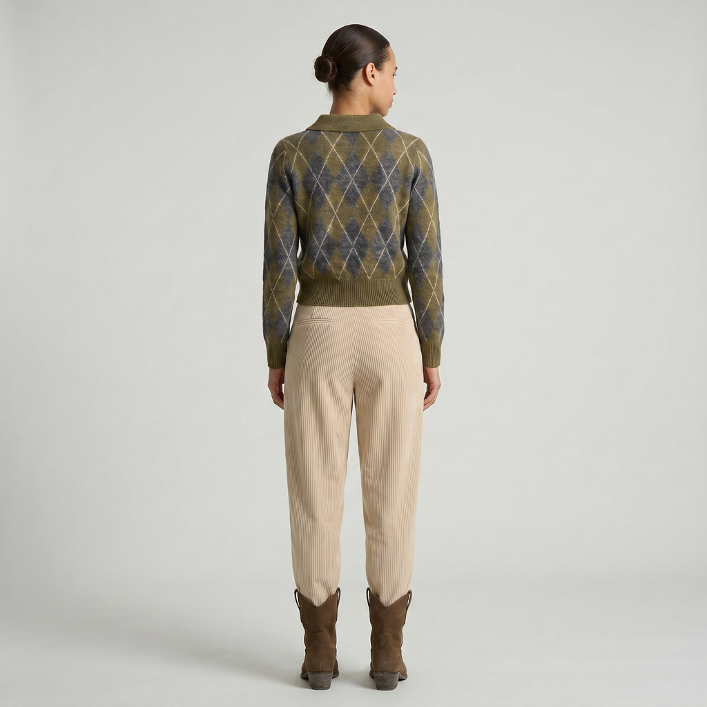 Women’s Knit Polo Sweater - Long Sleeve Regular Fit