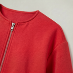 Women’s Cropped Bomber Jacket - Zip Front Soft Fit