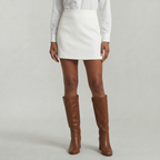 Women’s Solid Skort - High Waist Side Zipper Mini Shorts Skirt