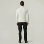 Men’s Cable Knit High-Neck Sweater - Slim Fit