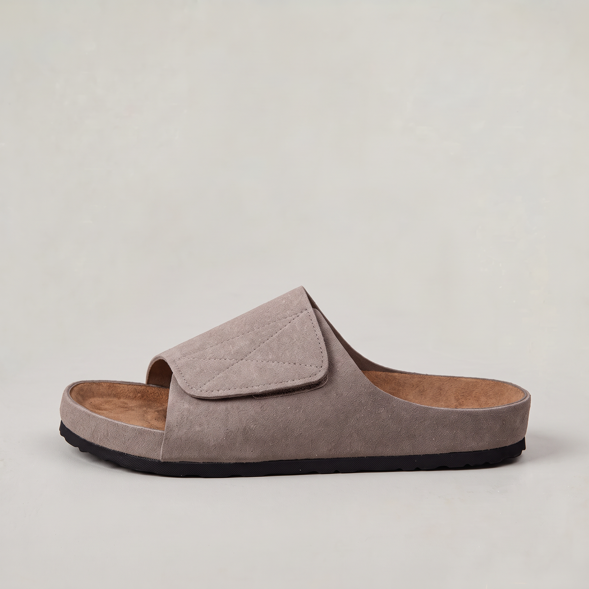 Men’s Suede Look Slide Sandals Adjustable Strap