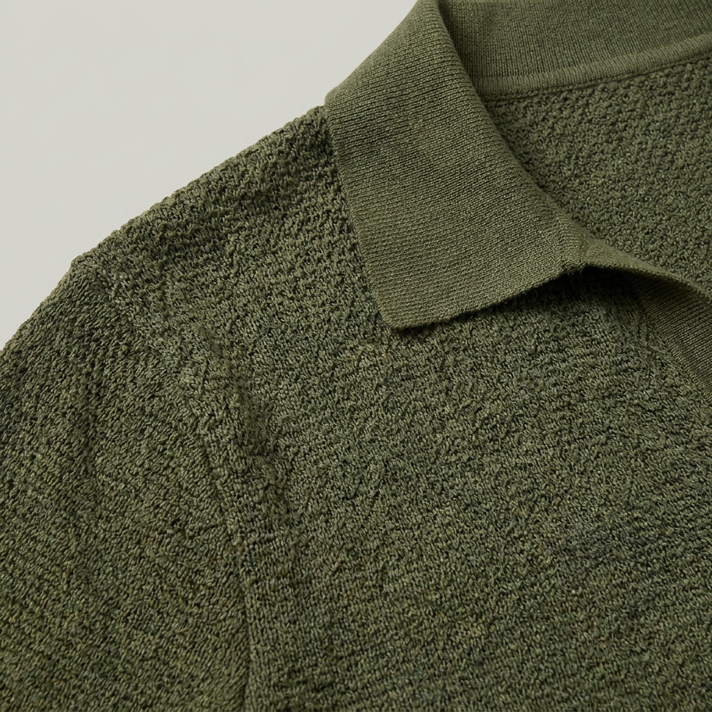Men’s Knit Polo Shirt Open Collar