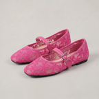 Women’s Mary Jane Flats Lace Mesh Buckle Strap