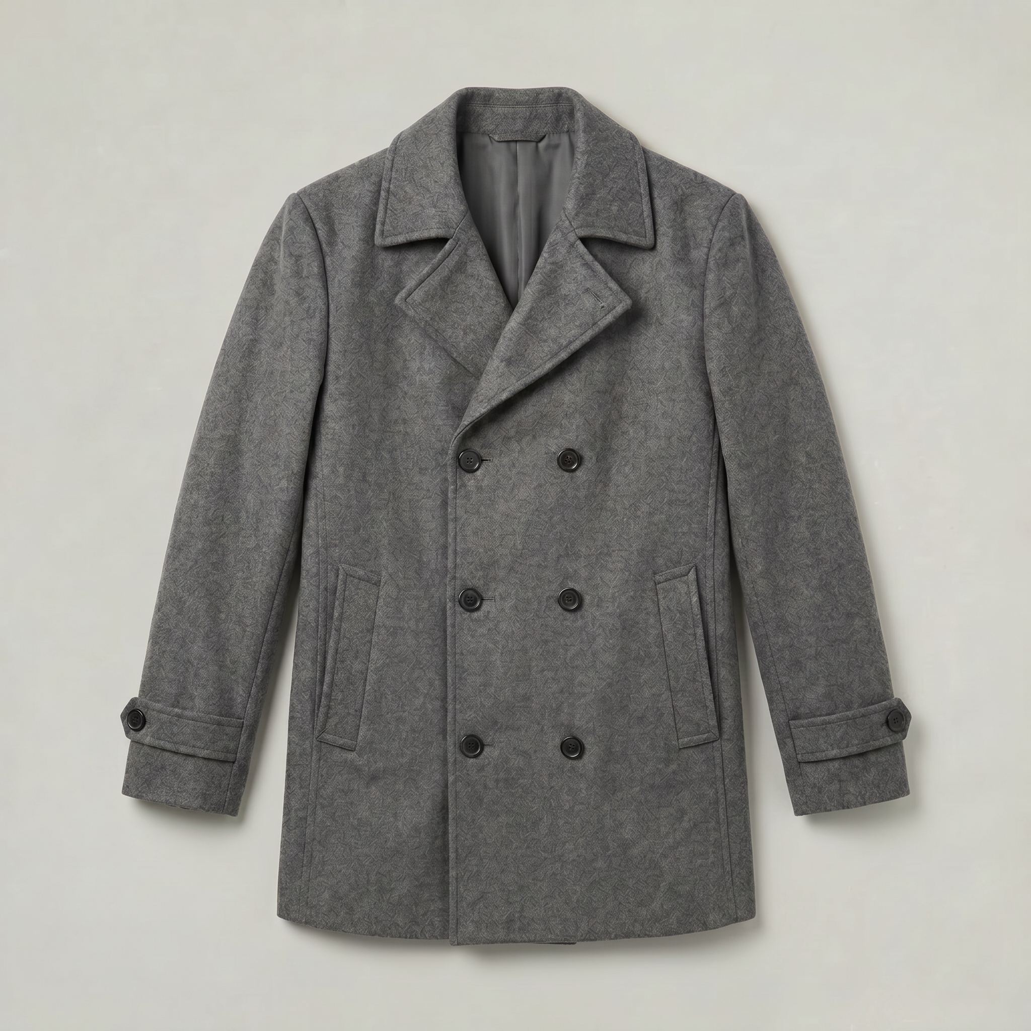 Men’s Wool Blend Overcoat - Double Breasted Tailored Long Coat