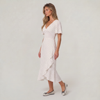 Women’s Polka Dot Wrap Front Midi Dress