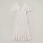 Women’s Polka Dot Wrap Front Midi Dress