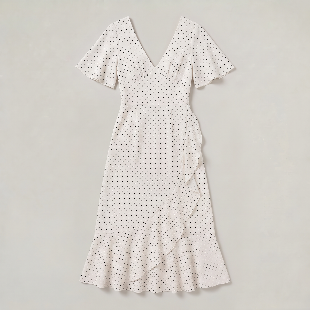 Women’s Polka Dot Wrap Front Midi Dress