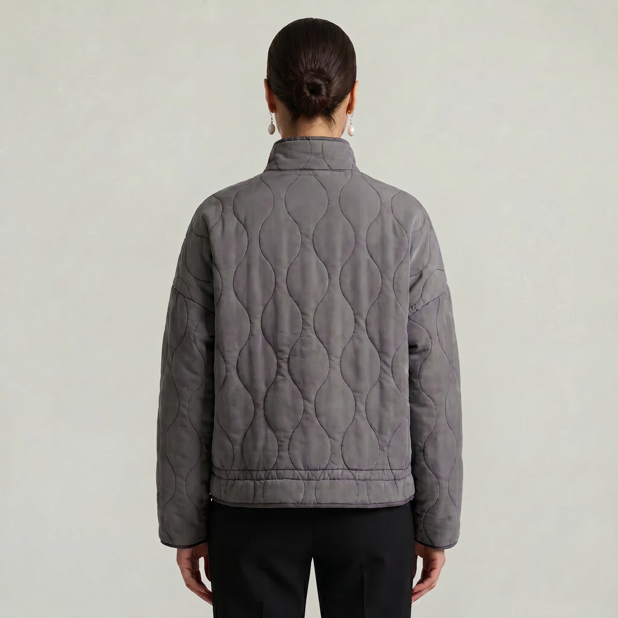 Women’s Quilted Padded Jacket - Zip Front Lightweight Coat