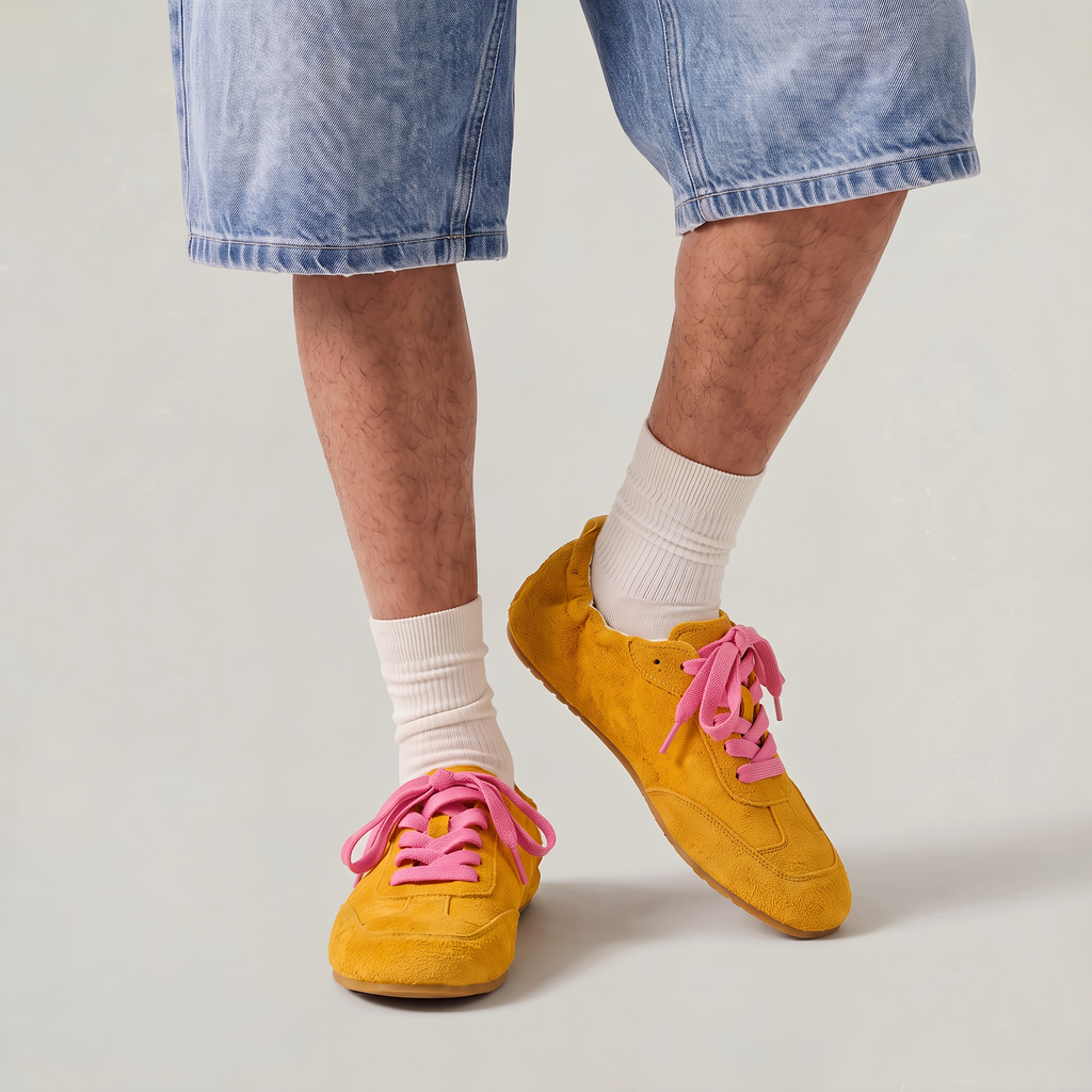 Men’s Suede-Effect Trainers Low Profile