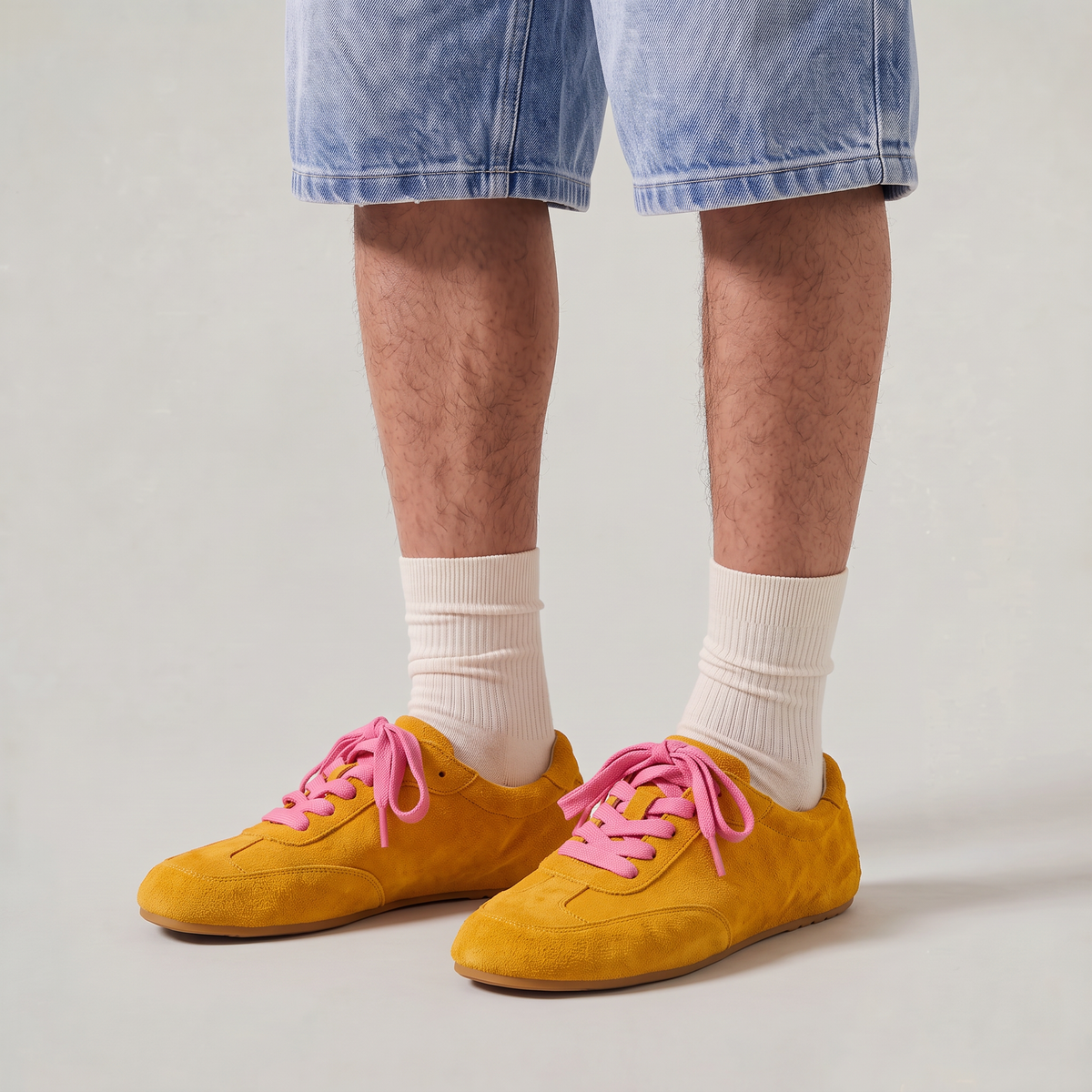 Men’s Suede-Effect Trainers Low Profile