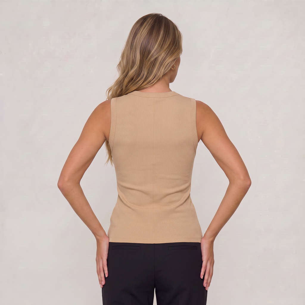 Women’s Ribbed Button Up Tank Top