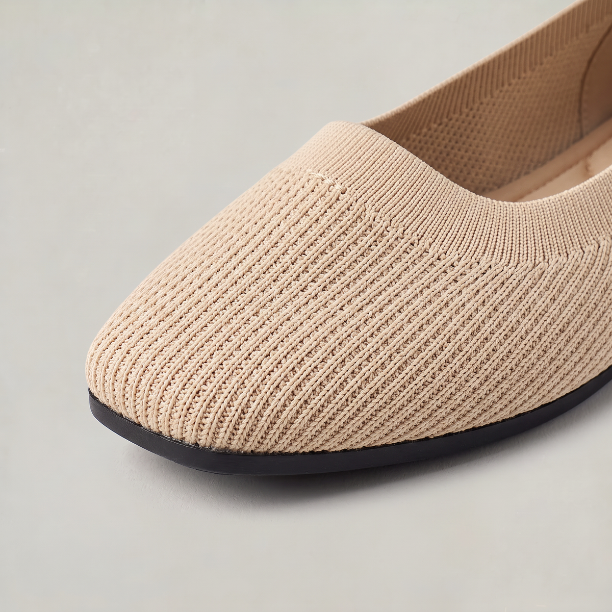 Women’s Knit Ballet Flats Square Toe