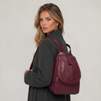 Women’s Backpack Braided Trim Zip Pocket