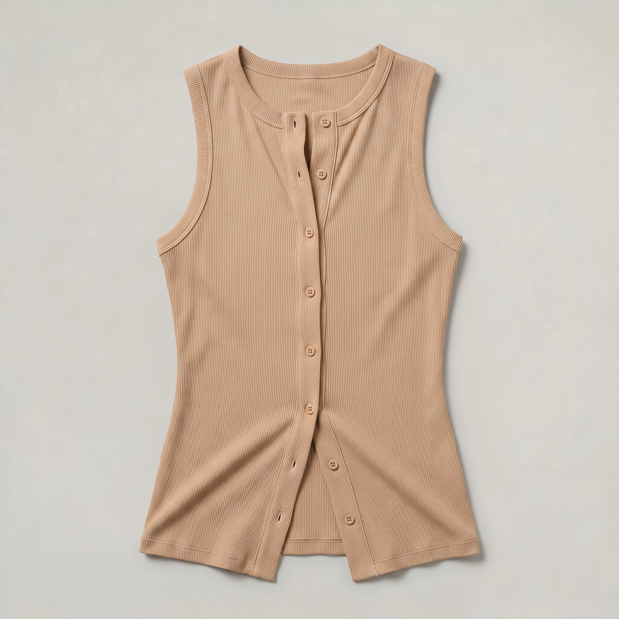 Women’s Ribbed Button Up Tank Top