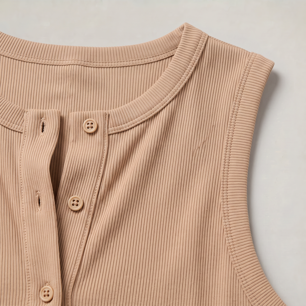 Women’s Ribbed Button Up Tank Top
