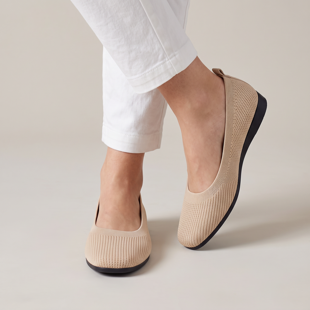 Women’s Knit Ballet Flats Square Toe