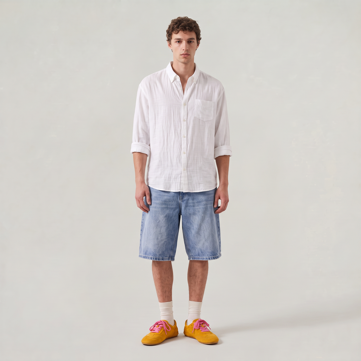 Men’s Suede-Effect Trainers Low Profile