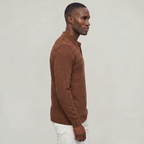 Men’s Cable Knit Polo Sweater - Long Sleeve Business Casual Shirt