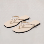 Women’s Thongs Studded Square Toe