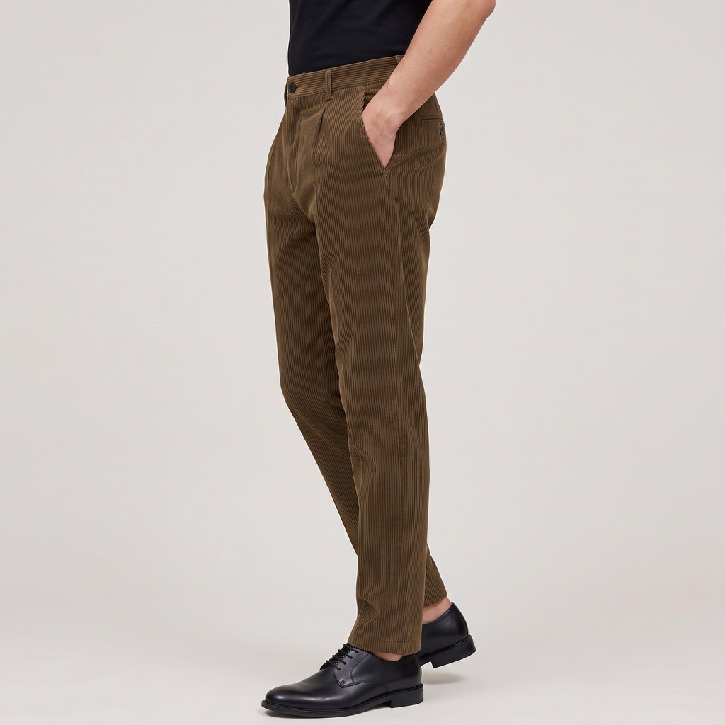 Men’s Corduroy Dress Pants - Business Casual Tailored Fit