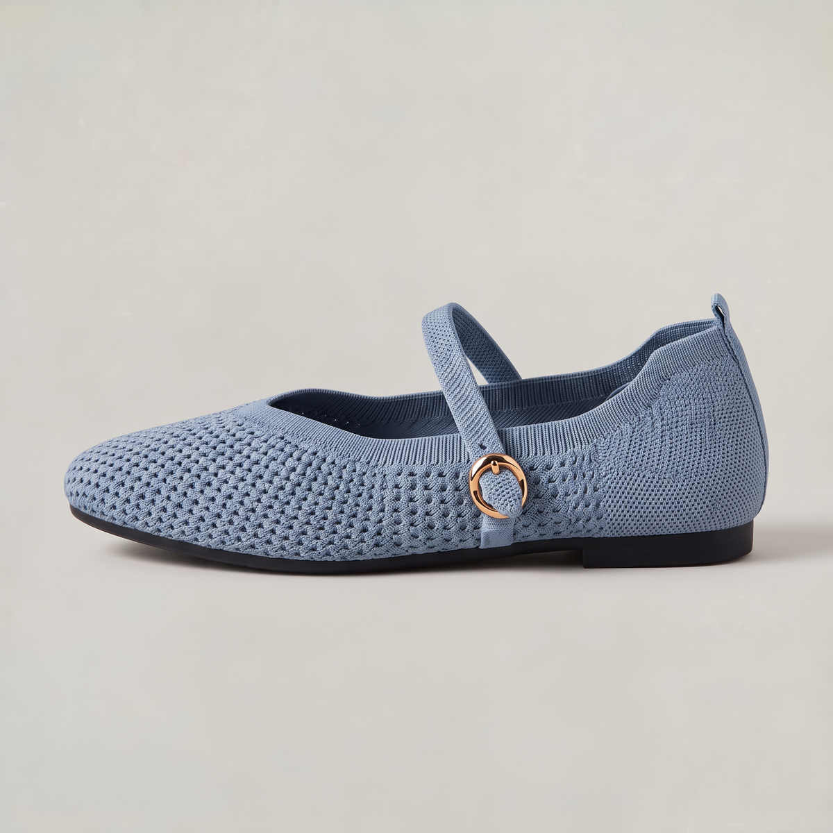 Women’s Knit Mary Jane Flats Buckle Strap